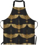 Cranes Aprons Chinese Japanese Asian Bird Art Culture Tattoo Wildlife Beauty Waterproof Resistant Chef Cooking Kitchen BBQ Adjustable Aprons for Women Men 27x31 Inch