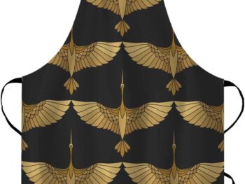 Cranes Aprons Chinese Japanese Asian Bird Art Culture Tattoo Wildlife Beauty Waterproof Resistant Chef Cooking Kitchen BBQ Adjustable Aprons for Women Men 27x31 Inch