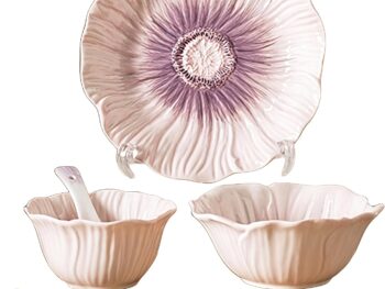 Top Porcelain China Dinnerware Set,Stoneware&Ceramic Dinnerware Sets,Ceramic Cookware Tableware Set Includes Dinner China Plates|Chinese Spoons|Pasta Bowls|Soup Pot|Chopsticks (5PCS * 1-Person Set)